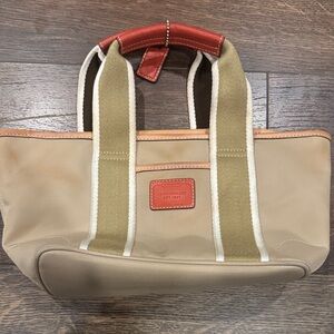 Coach Tan and Red Tote Bag